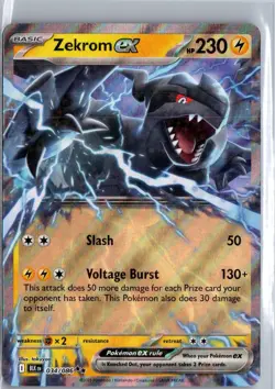 Zekrom ex 034/086 Double Rare Black Bolt Pokemon NM/M - Image 1