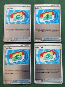 4 x Poke Pad 198/217 Reverse Holo Perfect Order Pokemon Trainer Play Set of 4 - Image 1