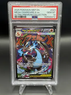 2025 POKEMON MEP EN-ME BLACK STAR PROMO #023 MEGA CHARIZARD X EX PSA 10 - Image 1