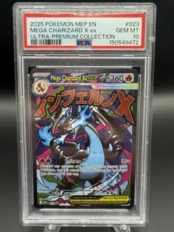 2025 POKEMON MEP EN-ME BLACK STAR PROMO #023 MEGA CHARIZARD X EX PSA 10 - Image 3