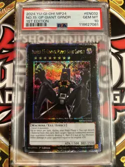 YuGiOh NO 15: GIMMICK PUPPET GIANT GRINDER #MP24-EN032🔥PSA 10🔥1st ED-2024 QCSR - Image 1