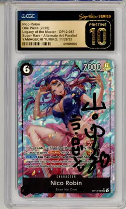 CGC Pristine 10 Signed Yamaguchi Yuriko One Piece Nico Robin OP12-087 (Alt Art) - Image 1