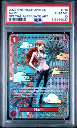 Nami PSA 10 One Piece English OP01-016 2023 Awakening of the New Era Special Alt - Image 2