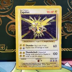 Zapdos 16/102 - Base Set Unlimited (1999) Vintage Holo Rare - HP - Image 1