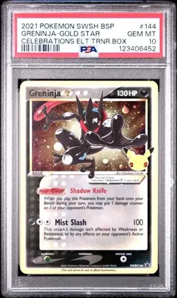 PSA 10 GRENINJA GOLD STAR SWSH144 CELEBRATIONS ETB BLACK STAR PROMO POKEMON - Image 1