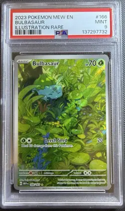 2023 POKEMON MEW EN-151 ILLUSTRATION RARE #166 BULBASAUR PSA 9 - Image 1