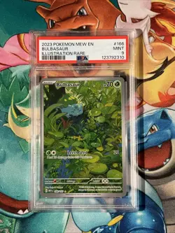 2023 Pokemon Scarlet & Violet 151 MEW EN #166 Bulbasaur Illustration Rare PSA 9 - Image 1