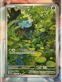 2023 Pokemon Scarlet & Violet 151 MEW EN #166 Bulbasaur Illustration Rare PSA 9 - Image 3
