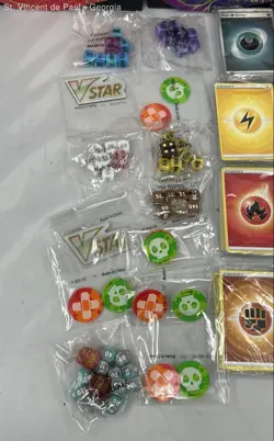 Large Lot of Pokemon ETB Boxes Dividers Energy Packs Dice and LP-NM Cards Look!! - Image 4