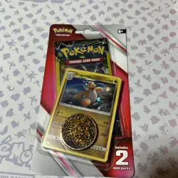 One Lost Thunder blister with two 3 Card Mini Packs , promo and coin - Image 1