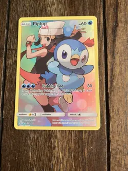 Pokemon Piplup and Dawn Cosmic Eclipse Rare Card Used Great Condition - Image 1