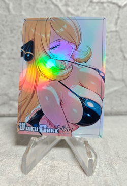 Cynthia Trading Card Waifu Goddess Story Anime Girl holo Karte Manga Full Art - Image 1