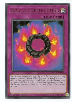 Ring of Destruction LCKC-EN050 Ultra Rare Yu-Gi-Oh Card 1st Edition New - Image 1