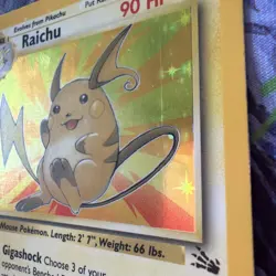 Pokemon Raichu Holo Rare Card 14/62 Fossil Unlimited MP Condition - Image 2