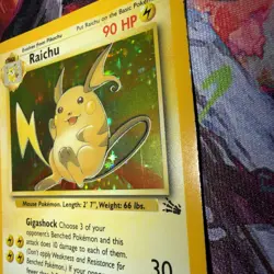 Pokemon Raichu Holo Rare Card 14/62 Fossil Unlimited MP Condition - Image 5