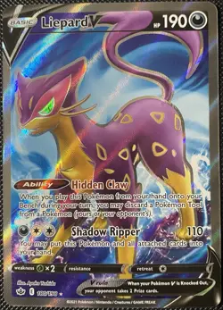 Liepard V (Full Art) 180/198 Swsh06: Chilling Reign Holo - Pokemon Card - Image 1