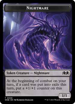 x4 Nightmare WOE TOKEN MTG 6 TOKEN M/NM 4x - Image 1