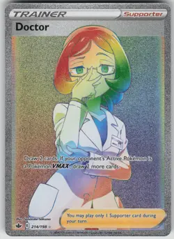 Pokemon TCG Doctor (Secret) Secret Rare SWSH06: Chilling Reign 214/198 - Image 1