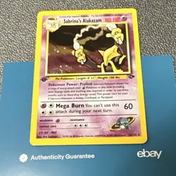 *AUTHENTICATED* Pokemon Sabrina's Alakazam Gym Challenge 1st Edition Holo Rare - Image 5