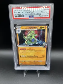 Team Rocket's Tyranitar 096/182 Pokemon Center - PSA 10 (Destined Rivals) - Image 1