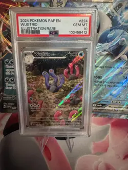 Pokemon TCG Wugtrio 224/091 2024 Paldean Fates Illustration Rare Card - PSA 10 - Image 1
