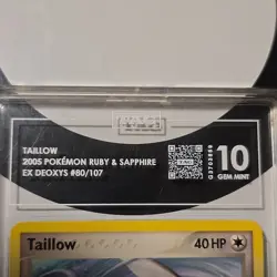 Pokemon Taillow 80/107 EX Deoxys 2005 TAG 10 Gem Mint Common Basic Regular - Image 3