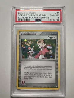 2004 POKEMON COPYCAT - REVERSE FOIL EX TEAM ROCKET RETURNS #83 PSA 8 Low Pop - Image 1