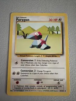 Pokemon TCG Porygon Base Set 39/102 Regular Unlimited Uncommon LP - Image 1