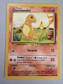 Pokemon Charmander 46/102 Base Set Unlimited Common 46/102 Near Mint - Image 1