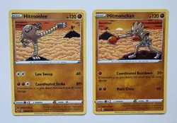Hitmonlee & Hitmonchan Connected Scene 2 Card Set SWSH Base Set Pokemon TCG NM - Image 1