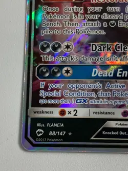 Darkrai GX 88/147 Full Art Holo Ultra Rare SM Burning Shadows 2017 Pokemon - Image 2