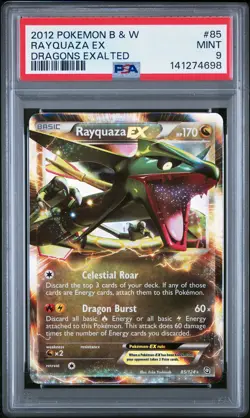 2012 POKEMON B&W DRAGONS EXALTED #85 RAYQUAZA EX PSA 9 - Image 1