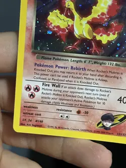 PARTIAL HOLOBLEED Rocket's Moltres 12/132 Gym Heroes 2000 Holo Rare WOTC Pokemon - Image 4
