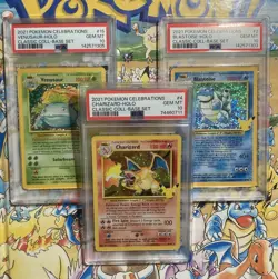 Pokemon TCG Celebrations PSA 10 Charizard Venusaur Blastoise Set - Image 1