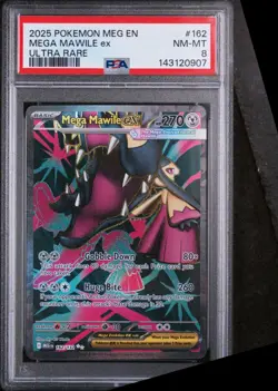 2025 POKEMON MEG EN-MEGA EVOLUTION ULTRA RARE #162 MEGA MAWILE EX PSA 8 - Image 1