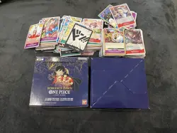 One Piece OP-01 Romance Dawn Konvolut + 2x empty Display Boxen (Blue Bottom) - Image 1