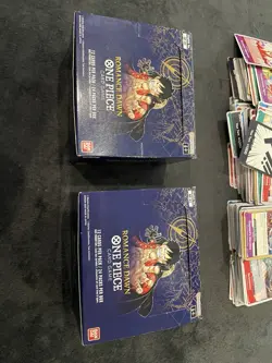 One Piece OP-01 Romance Dawn Konvolut + 2x empty Display Boxen (Blue Bottom) - Image 3