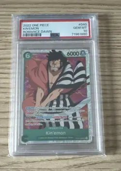 Kin'emon One Piece TCG English Romance Dawn Pre-Errata OP01-040 PSA 10 - Image 1