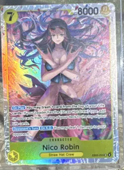 One Piece CCG Nico Robin Full Art Foil Card EB03-055 8000 Power - Image 1