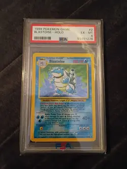 Pokemon Card Blastoise 002/102 Base Set Holo PSA 6 - Image 1