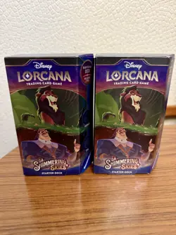 Disney Lorcana Shimmering Skies Emerald & Steel Starter Deck x 2 Scar & Kronk. - Image 1
