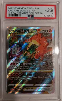 2022 Pokemon Charizard VSTAR SWSH262 #262 PSA 8 UPC Promo - Image 1