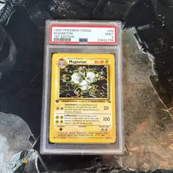 1999 Pokemon TCG Fossil 1st Edition Magneton Non-Holo Card PSA 9 Mint 26/62 - Image 1