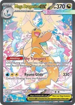 Mega Dragonite EX 290/217 Full Art Holo Pokemon Card Ascended Heroes - Image 3