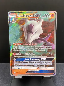 Alolan Marowak GX Black Star Promo Rare Holo Card SM187 Pokemon TCG Sun & Moon - Image 1