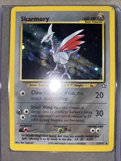 Skarmory 13/111 - Neo Genesis - Holo Foil Pokemon TCG Card WoTC (Swirl) -LP - Image 1