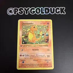 Charmander Base Set First Edition holographic 46/102 Pokemon Card A18 - Image 1