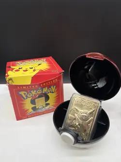 1999 Burger King Collectible PIKACHU Pokemon Ball 23k Gold-plated Trading Card - Image 5
