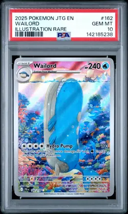 Wailord IR 162/159 PSA 10 Journey Together Illustration Rare Pokemon Card Game - Image 1