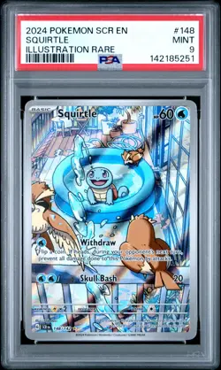 Squirtle 148/142 PSA 9 Stellar Crown Illustration Rare Pokemon Card Game - Image 1